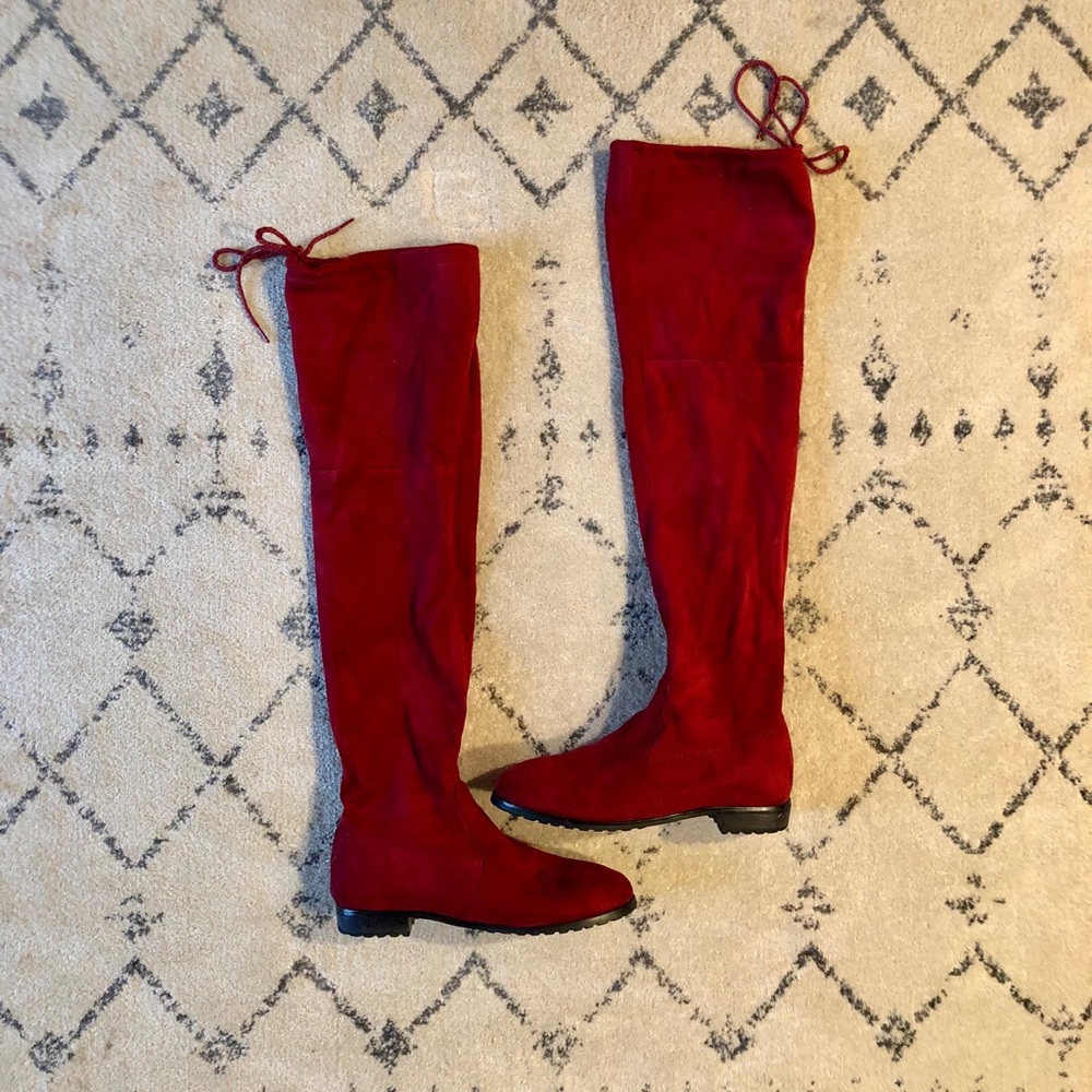Oxblood over the knee boots